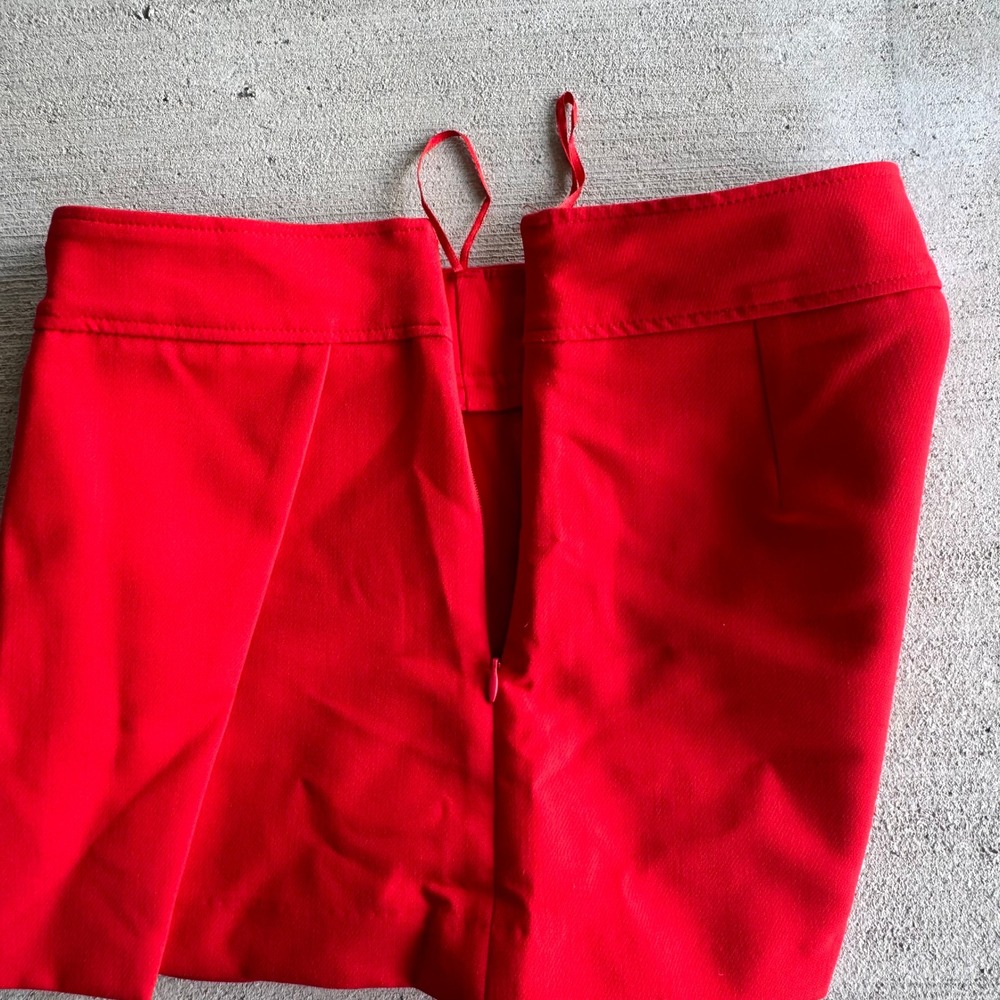 Zara Women's Size XS Red Wrap Front Mini Skort Solid Side Zip Casual Dressy - Picture 4 of 5
